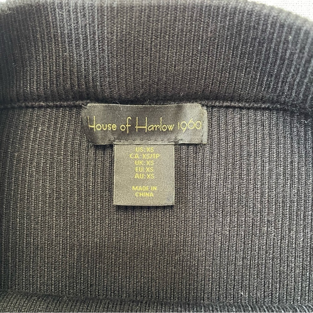 House of HARLOW 1960 AUDREY RIBBED SLIT SKIRT Black Neutral Size XS - Picture 5 of 10